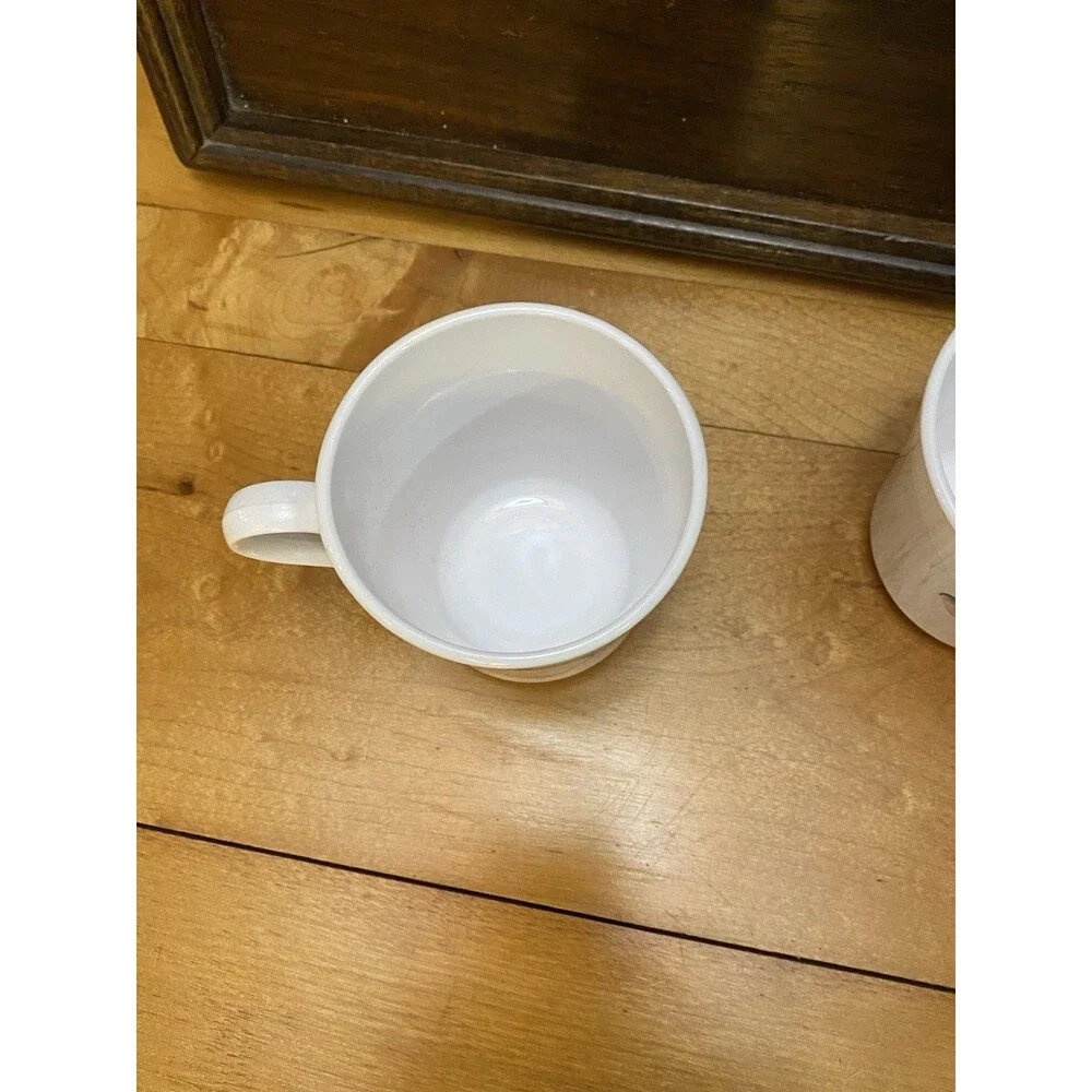 Corelle Fruit Basket Mugs Set 6 Apples Cherries White Coffee Cups Vintage Tea